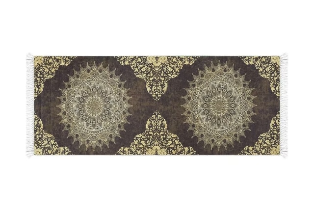 Armada Waterproof Passage Carpet - ( 200 X 80 ) cm Brown & Gold