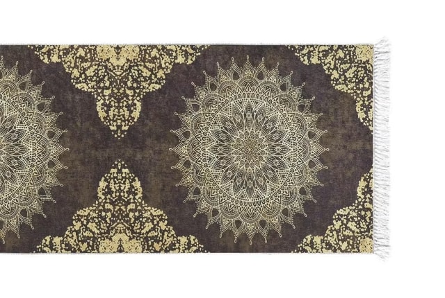 Armada Waterproof Passage Carpet - ( 200 X 80 ) cm Brown & Gold