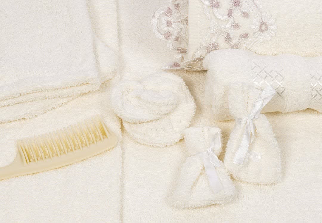 LILIANA Bridal Turkish Cotton Bathrobe 16 PCS - Cream