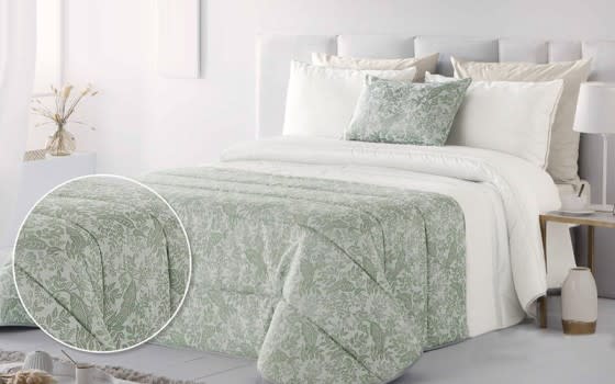 Antilo Wedding Comforter Set 7 PCS - King Green & White