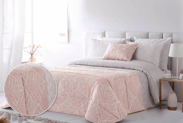 Antilo Wedding Comforter Set 7 PCS - King Pink & Beige