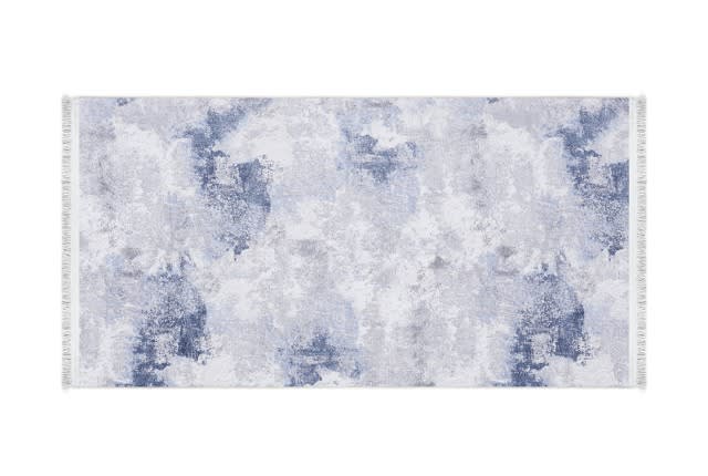 سجاد ممرات مخمل فاخر من أرمادا - ( 150 × 80 ) سم أزرق و أوف وايت