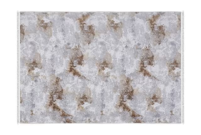 Armada Luxuary Velvet Carpet - ( 190 x 290 ) cm Grey & Off White & Brown