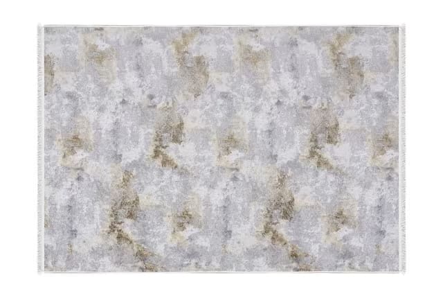 سجاد مخمل فاخر من أرمادا - ( 190 × 290 ) سم رمادي و أوف وايت و ذهبي