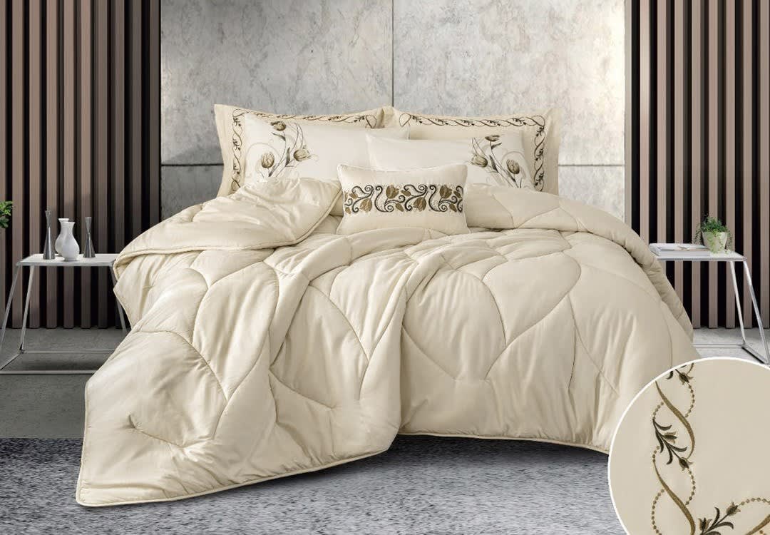 Quinn Cotton Comforter Set 7 PCS - King L.Beige