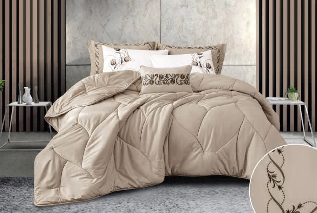 Quinn Cotton Comforter Set 7 PCS - King Beige