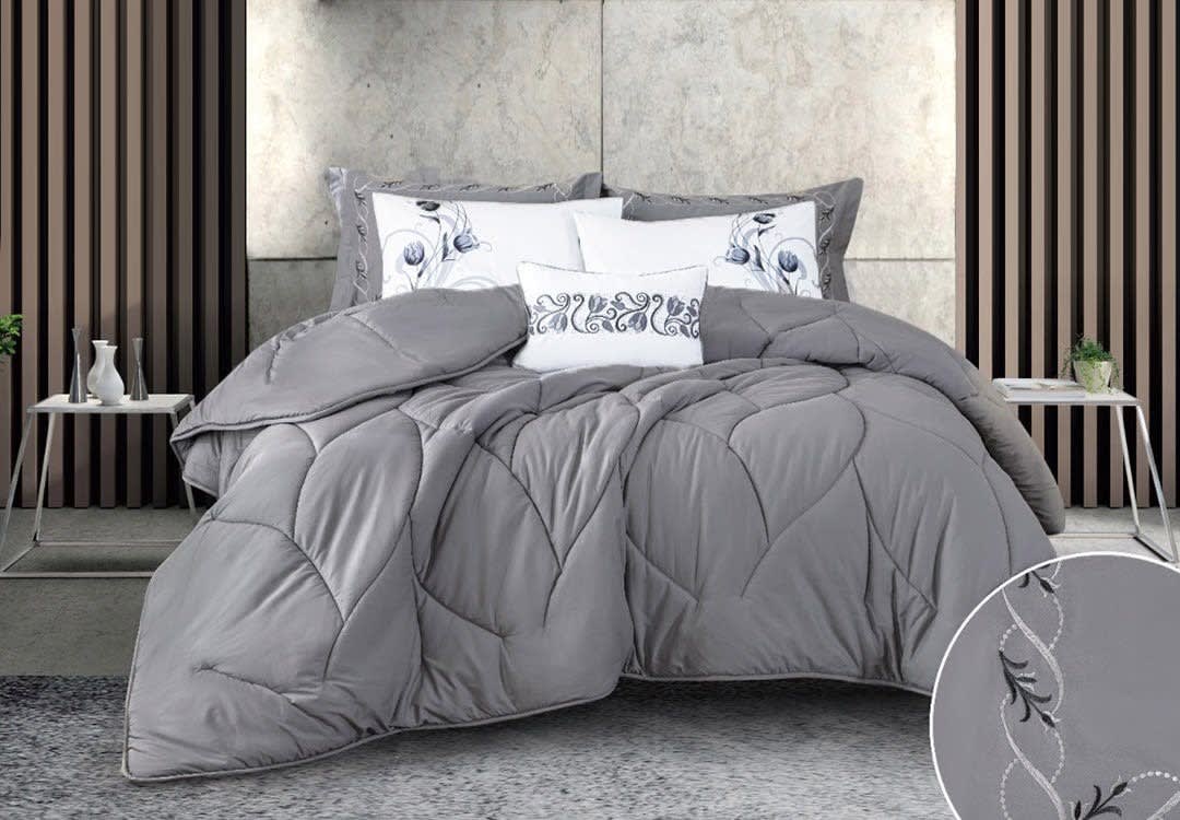 Quinn Cotton Comforter Set 7 PCS - King Grey