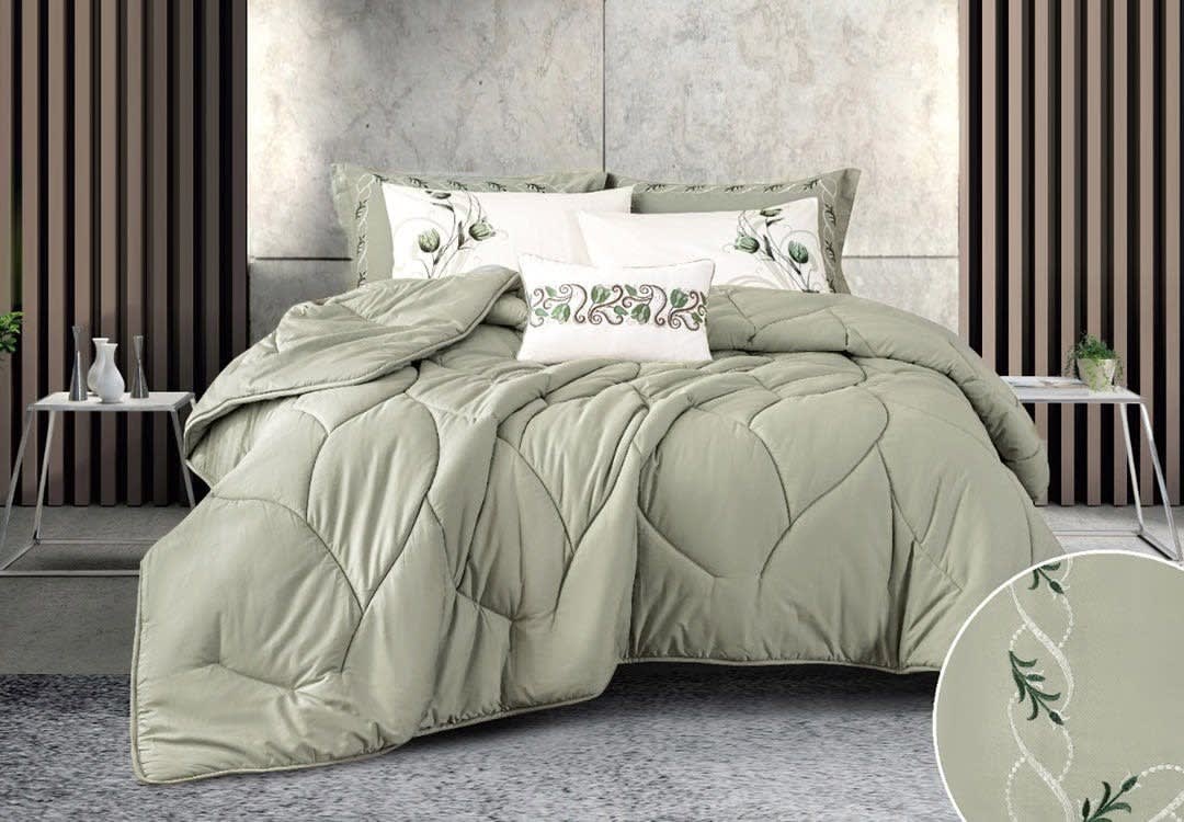 Quinn Cotton Comforter Set 7 PCS - King Mint