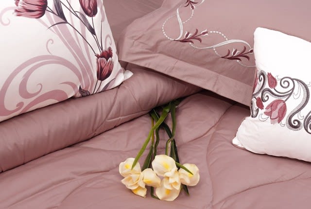 Quinn Cotton Comforter Set 7 PCS - King Pink