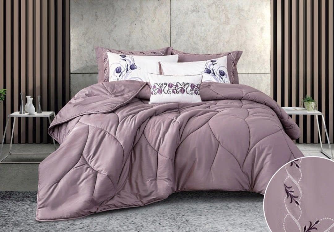 Quinn Cotton Comforter Set 7 PCS - King Purple