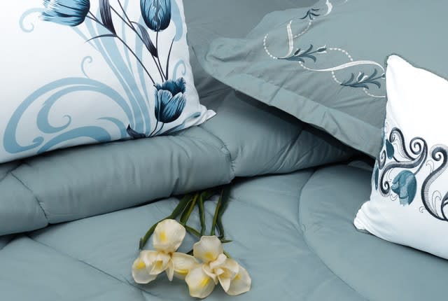 Quinn Cotton Comforter Set 7 PCS - King Turquoise