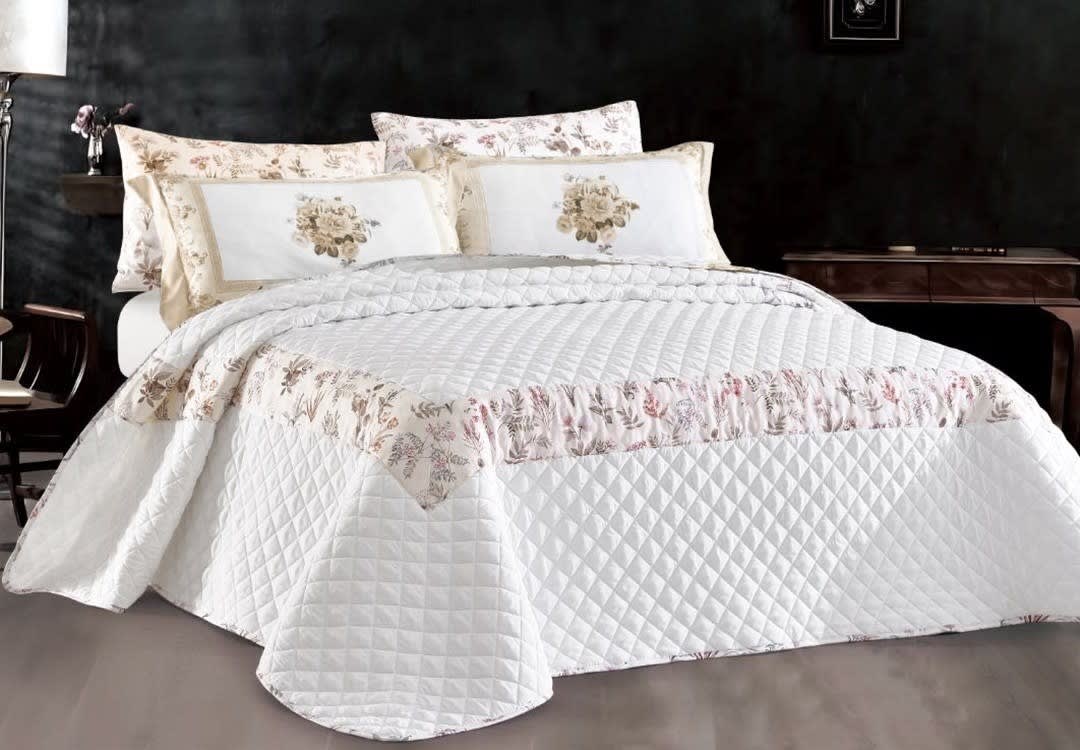 Arwa Bedspread Set 6 PCS - King White & Cream