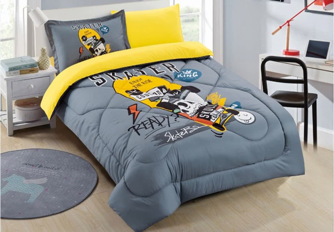 Valentini Kids Comforter Set 4 PCS - D.Grey