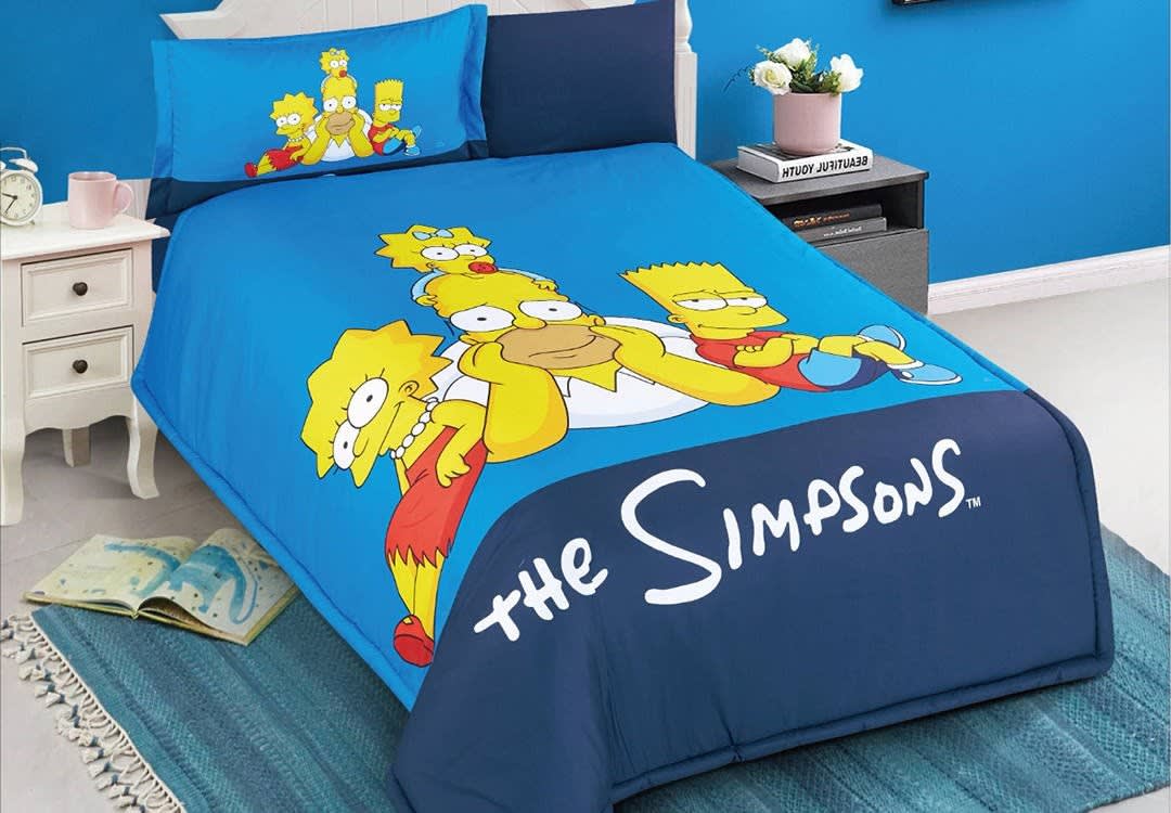 Disney Simpsons Comforter Set 4 PCs - Blue