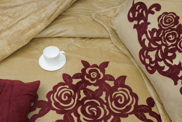 Josephine Velvet Comforter Set 6 PCS - King Beige