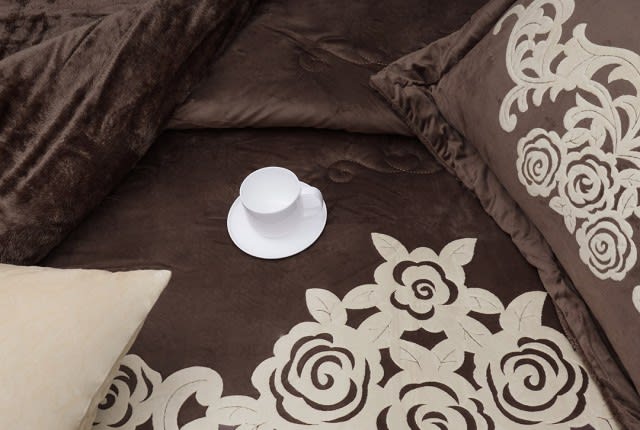Josephine Velvet Comforter Set 6 PCS - King Brown
