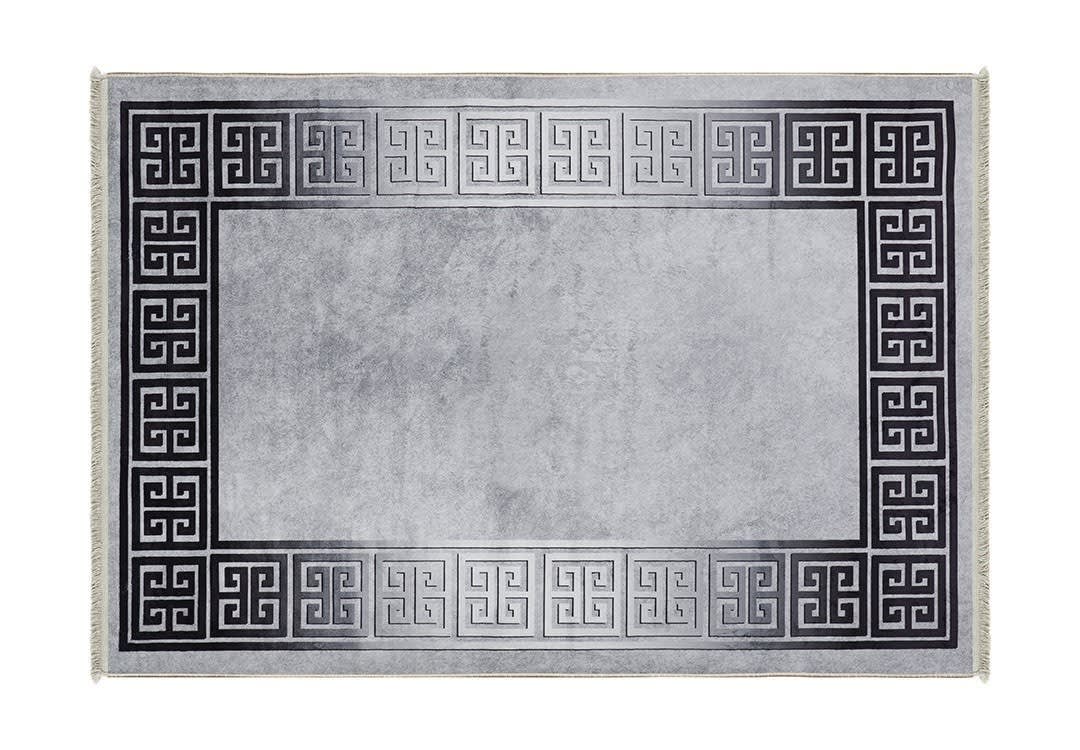 سجاد بامبو الفاخر - ( 180 × 280 ) سم رمادي و أسود