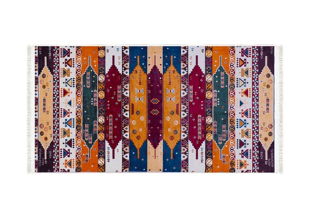 Turkish Bamboo Premium Passage Carpet - ( 150 X 80 ) cm Multi Color