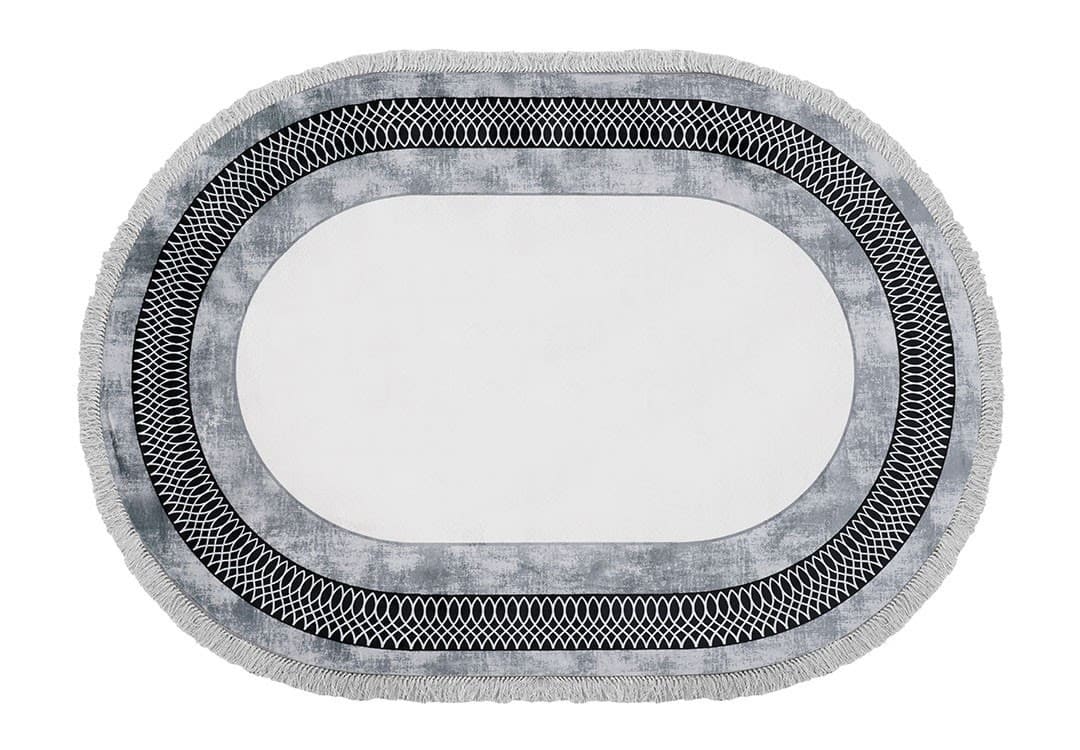 سجاد بامبو الفاخر - ( 160 × 230 ) سم أوف وايت ورمادي