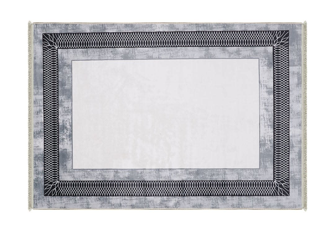 سجاد بامبو الفاخر - ( 180 × 280 ) سم أوف وايت ورمادي