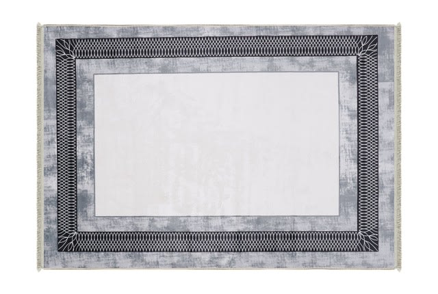 سجاد بامبو الفاخر - ( 160 × 230 ) سم أوف وايت ورمادي