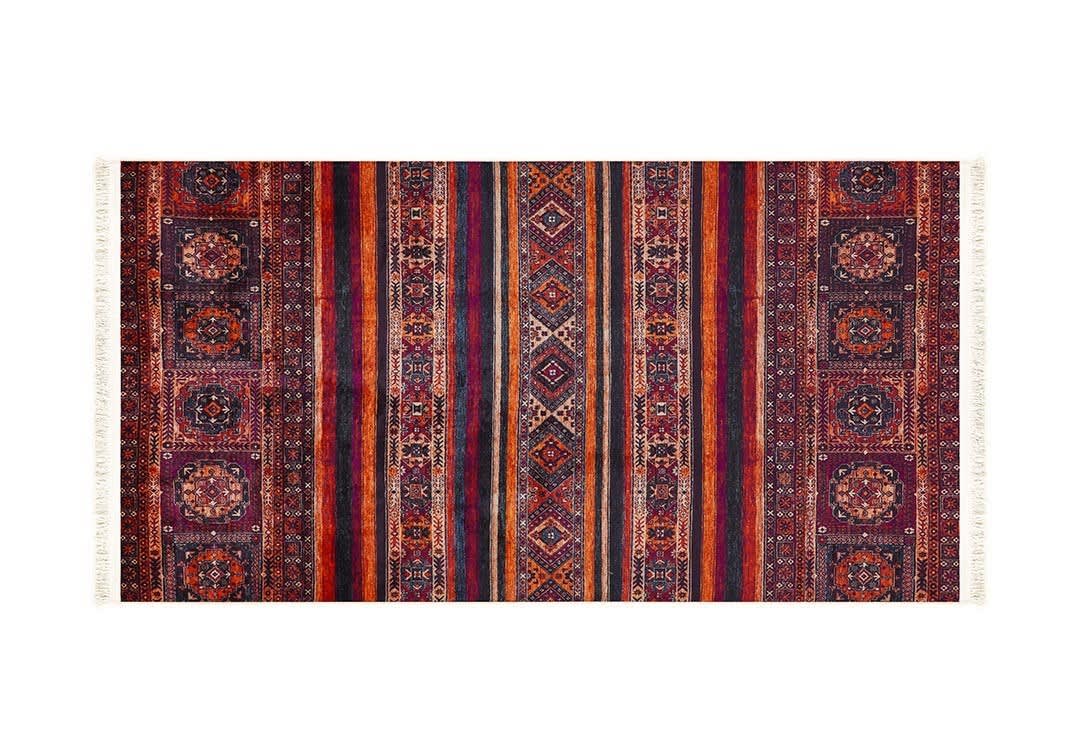 Turkish Bamboo Premium Passage Carpet - ( 150 X 80 ) cm Multi Color