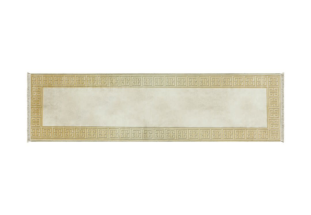 Bamboo Premium Passage Carpet - ( 300 X 80 ) cm Beige & Gold