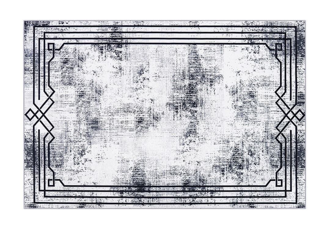 Armada Waterproof Carpet - ( 180 X 280 ) cm Off White & Black