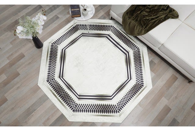 Armada Octagon Carpet - ( 140 × 140 ) Off White