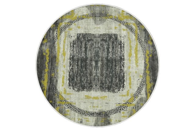 Armada Waterproof Carpet - ( 160 X 160 ) cm Grey & Yellow