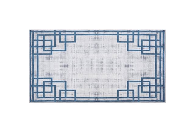 Armada Waterproof Passage Carpet - ( 80 × 150 ) - Off White & Blue