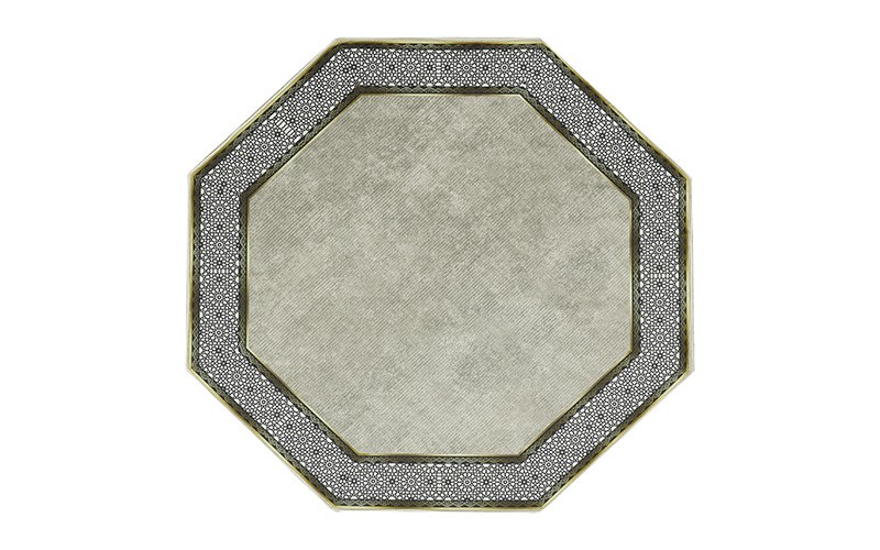 Armada Octagon Carpet - ( 180 × 180 ) Beige & Gold & White