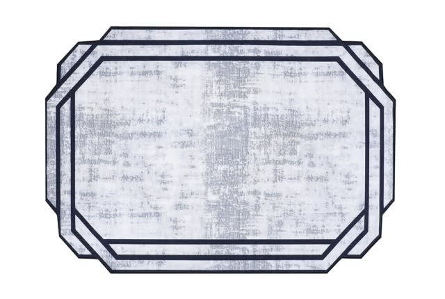 Armada Waterproof Carpet - ( 160 X 230 ) cm Off White & Black
