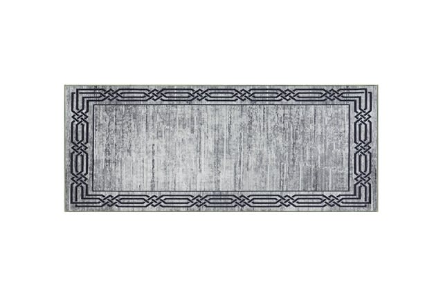 Armada Waterproof Passage Carpet - ( 200 X 80 ) cm Grey & Black