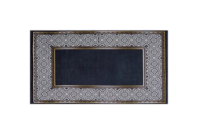 Armada Waterproof Passage Carpet - ( 80 × 150 ) - White & Navy & Gold