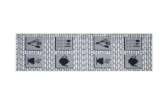 Armada Waterproof kitchen Carpet - (300 X 80 ) cm Grey & Black