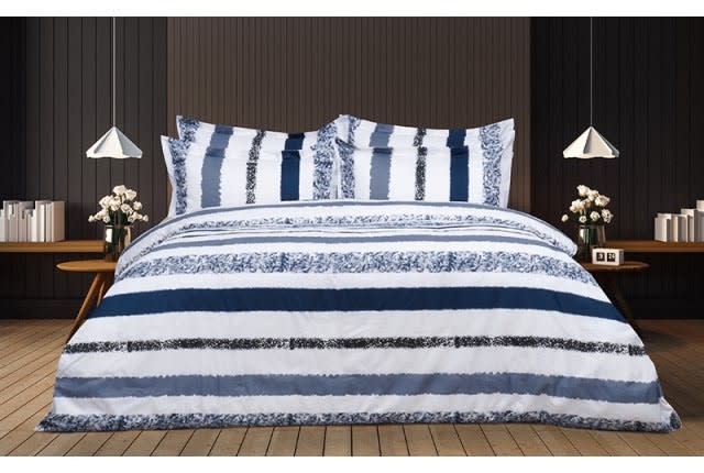 DINO Duvet Cover Set Without Filling 6 PCS - King Off White & Blue