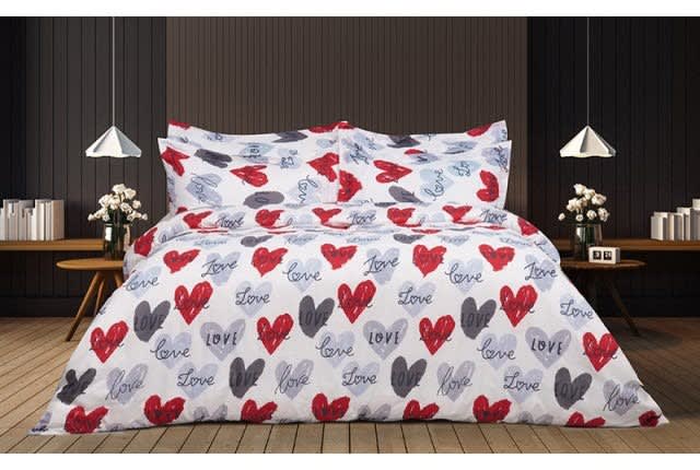 DINO Duvet Cover Set Without Filling 6 PCS - King White & Grey & Red