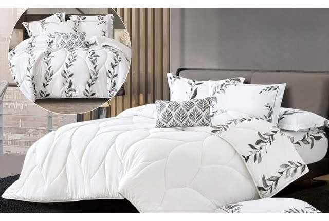 Dalida Cotton Comforter Set 7 PCS - King White