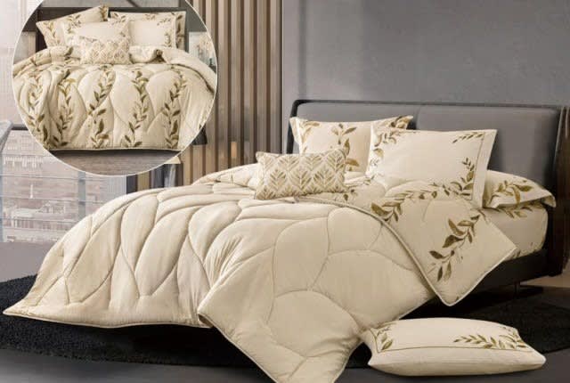 Dalida Cotton Comforter Set 4 Pcs - Single Beige