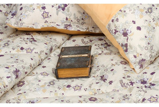 Zamzam Home Comforter Set 4 PCs - Single Cream & Purple