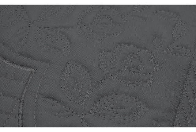 Valentini Embroidered Bedspread Set 4 PCs - Single D.Grey