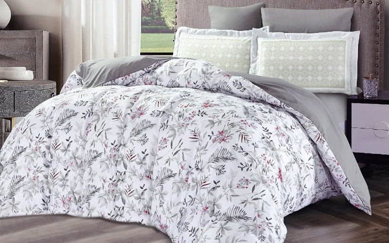 Odessa Quilt Cover Set Without Filling 6 PCS - King White & Grey