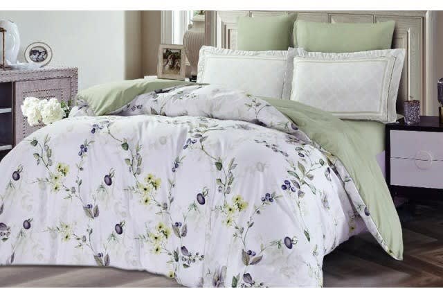 Odessa Quilt Cover Set Without Filling 6 PCS - King White & Green