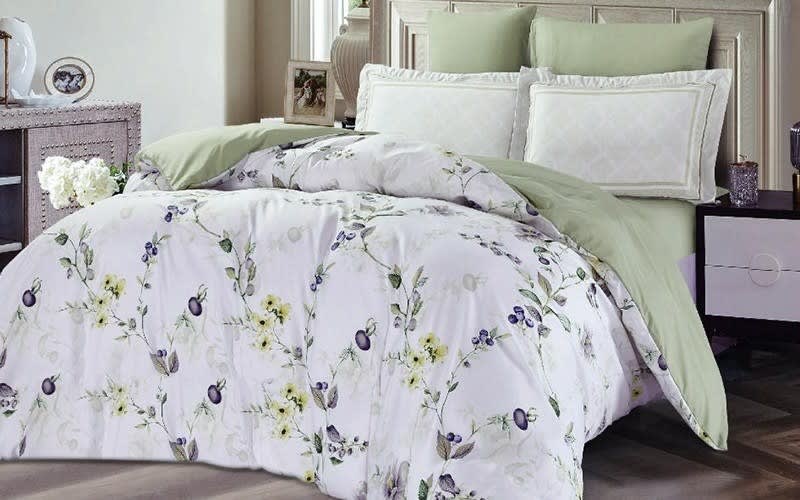 Odessa Quilt Cover Set Without Filling 4 PCS - Single White & Green