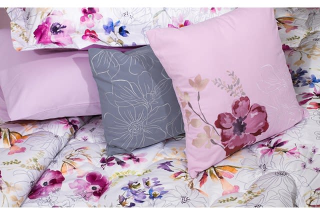 Valentini Comforter Set 8 PCS - King White & Purple
