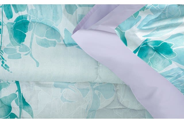Valentini Comforter Set 6 PCS - King Off White & Turquoise
