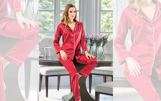 Nilay Turkish Women pajama Set 2 Pcs - Red