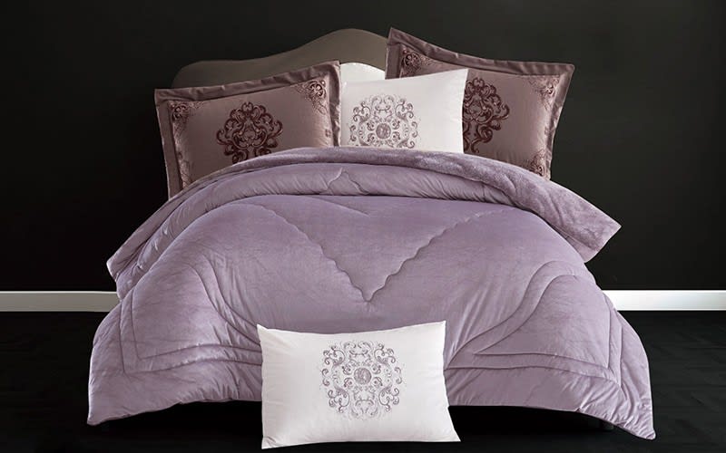 Kimberly Velvet Comforter Set 6 PCS - King Purple