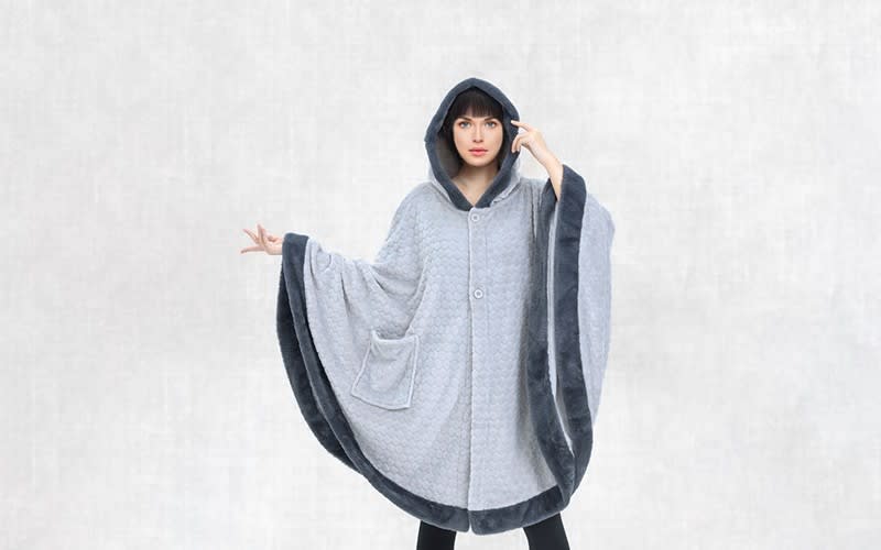 Cannon Poncho For Women 1 PC - L.Grey